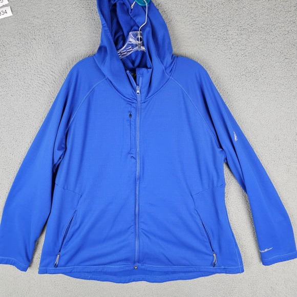 Eddie Bauer Tops - Eddie Bauer First Ascent Hoodie Womens 3X Fleece Lined Long Sleeve Full Zip 5359